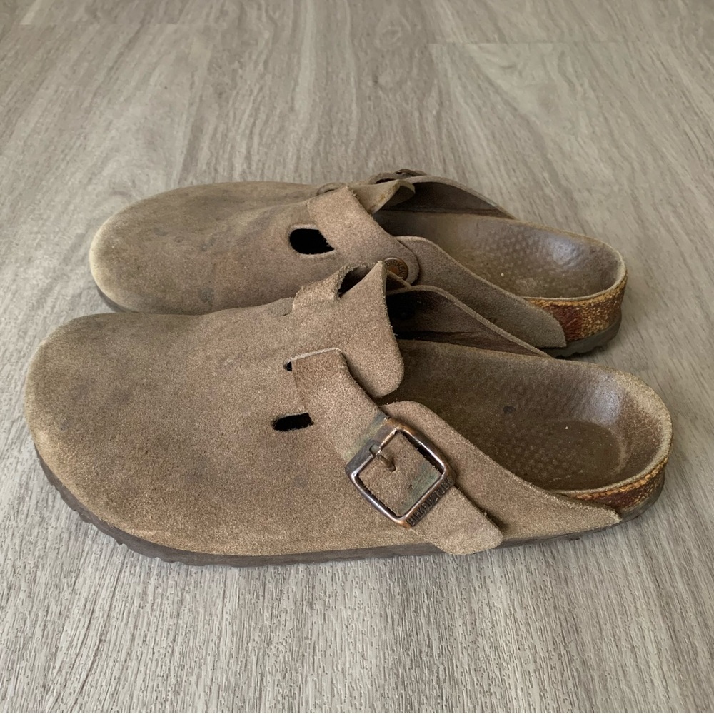 Birkenstock Brown Suede Clogs - Picture 4 of 13